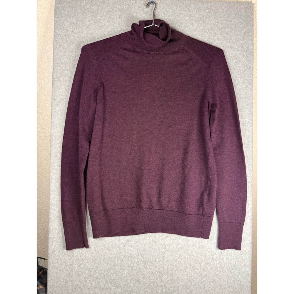 Banana Republic 100% Merino Wool Turtleneck Sweater Plum Purple Small
